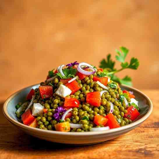 Zesty Green Lentil Vegan Recipe - Ethiopian Azifa Salad